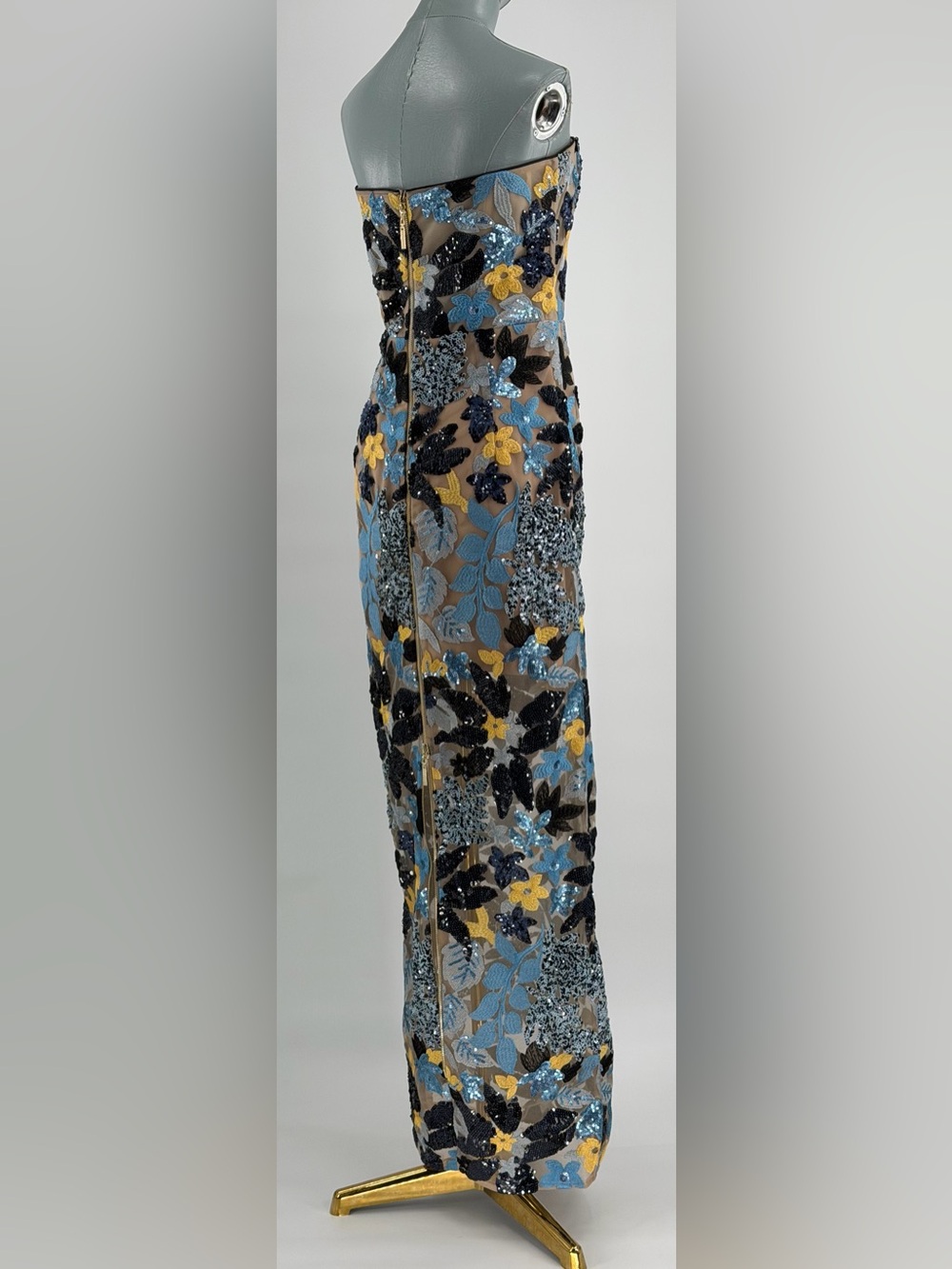 🆕 BRONX & BANCO 🧿 NWOT Dahlia Sequin Maxi Dress, Blue Yellow Multi- Sz XL US10 - Picture 11 of 15
